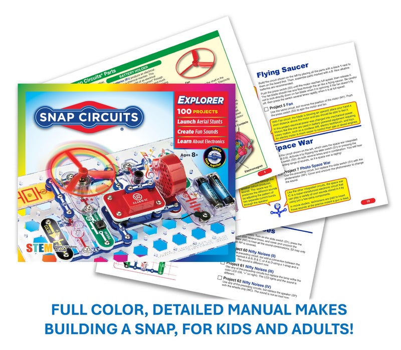 Snap Circuits Jr. SC-100 Electronics Exploration Kit, Over 100 Projects, Full Color Project Manual, 28 Parts, STEM Educational Toy for Kids 8 + - Image 5