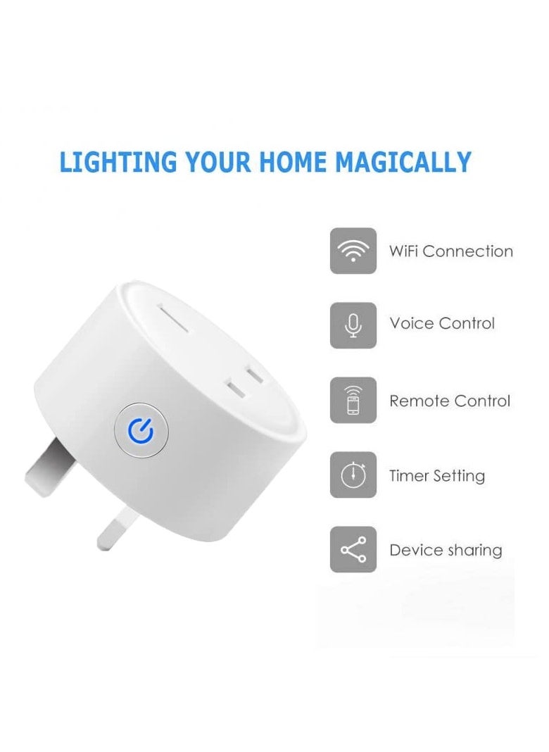 UanTii - Tuya Wifi Smart Plug 20A Wireless Socket Mini Wifi Outlet Timing Schedule Function Smart Life App Remote Control Works - Image 1