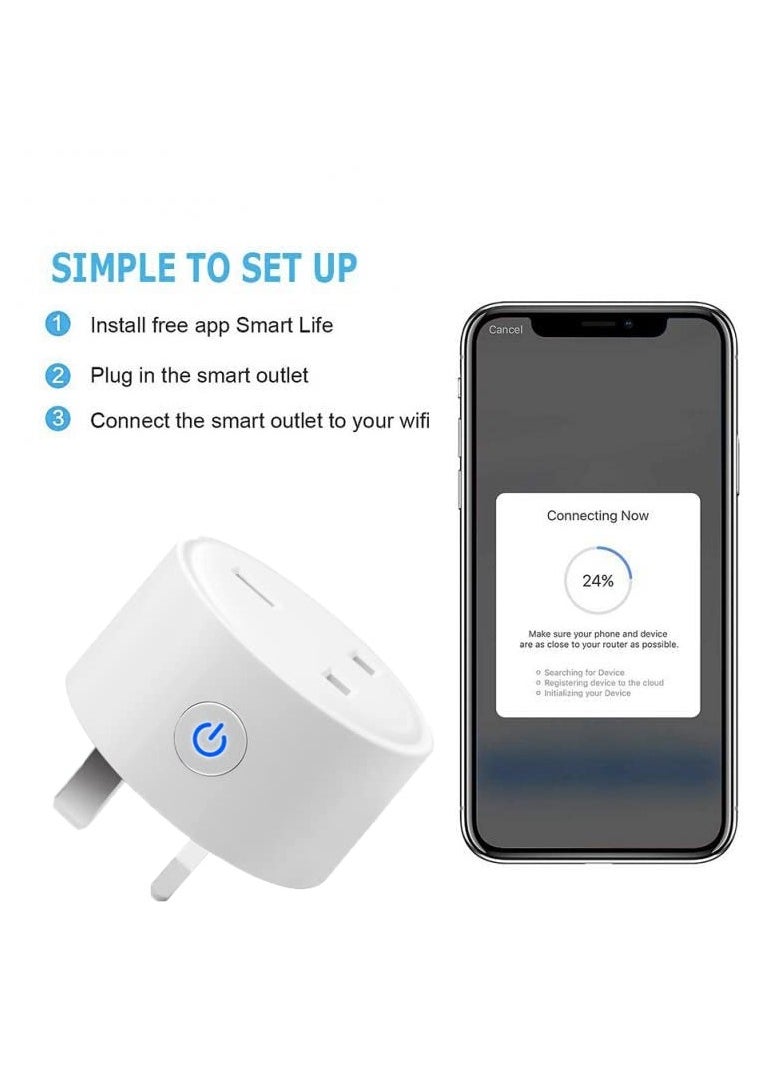 UanTii - Tuya Wifi Smart Plug 20A Wireless Socket Mini Wifi Outlet Timing Schedule Function Smart Life App Remote Control Works - Image 1