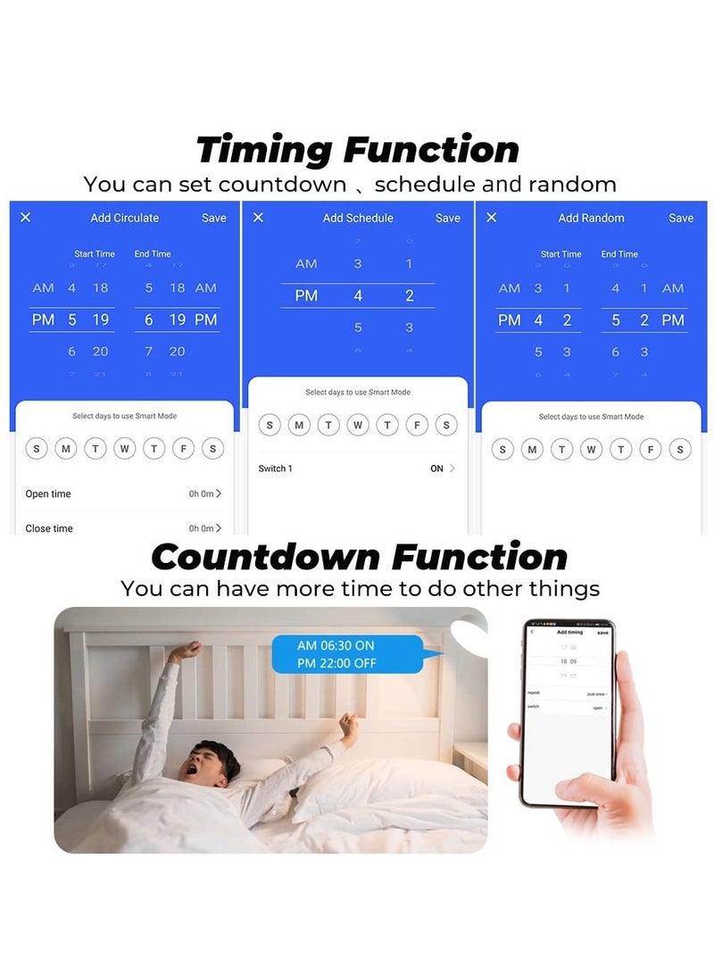 UanTii - Tuya Wifi Smart Plug 20A Wireless Socket Mini Wifi Outlet Timing Schedule Function Smart Life App Remote Control Works - Image 1