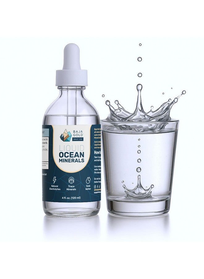 Baja Gold Liquid Ocean Trace Mineral Drops - Ionic Electrolytes Mineral Drops for Drinking Water & Food Flavor Enhancement - Mineral-Rich Saline Solution & Oral Cleanse - 4 fl oz, 30-Day Supply - Image 1