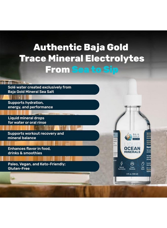 Baja Gold Liquid Ocean Trace Mineral Drops - Ionic Electrolytes Mineral Drops for Drinking Water & Food Flavor Enhancement - Mineral-Rich Saline Solution & Oral Cleanse - 4 fl oz, 30-Day Supply - Image 2