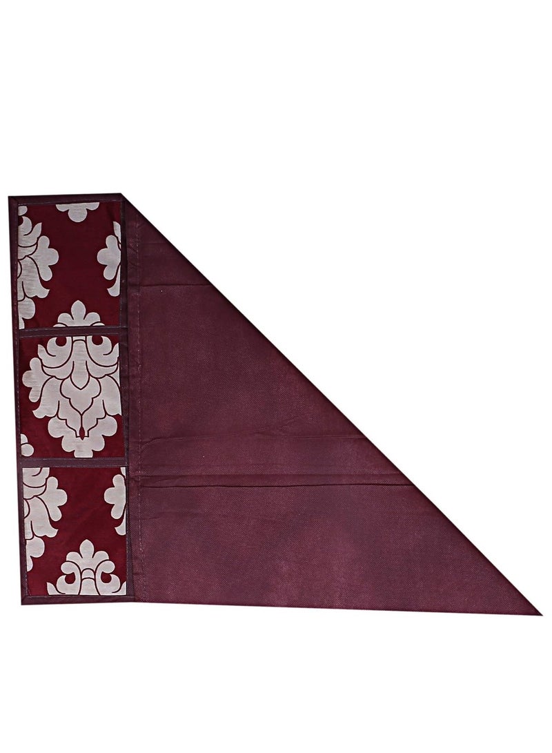 Kuber Industries Flower Design 3 Pieces PVC Fridge Mats And 1 Piece Fridge Top Cover (Maroon), 94 x 54 x 1 cm - Image 2