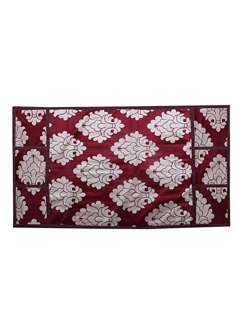 Kuber Industries Flower Design 3 Pieces PVC Fridge Mats And 1 Piece Fridge Top Cover (Maroon), 94 x 54 x 1 cm - Image 3