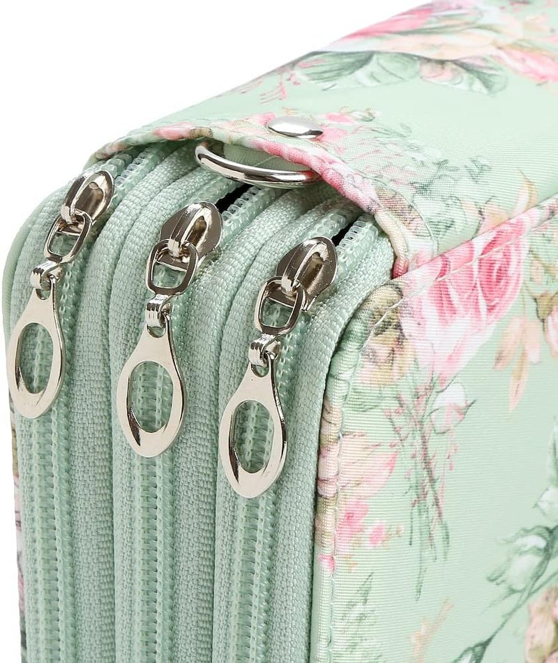 Lbxgap Rose Colored Pencil Organizer - 72 Slot Case with Zipper for Watercolor Pens, Markers and More - Image 5