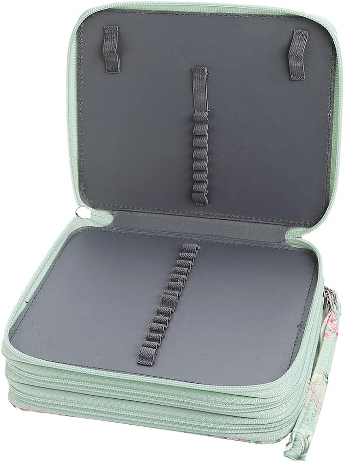 Lbxgap Rose Colored Pencil Organizer - 72 Slot Case with Zipper for Watercolor Pens, Markers and More - Image 4