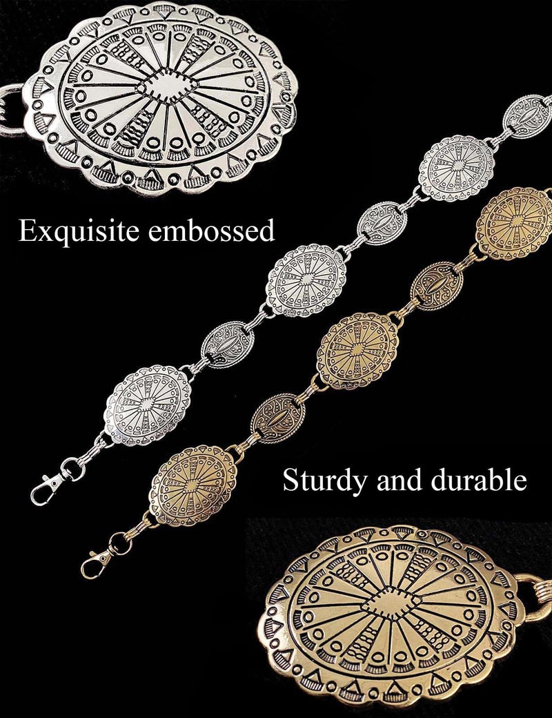 TOPACC Western belts for Woman Cowgirl Cowboy Gold Metal Concho Chain Belt for Dresses Jeans Country Concert Outfit - Image 5
