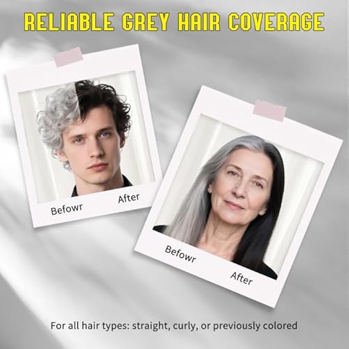 Black Hair Dye Shampoo for Gray Hair Coverage, 3 in 1 Natural Herbal Formula, Gentle & Ammonia-Free, Fast Acting & Long Lasting, Instant Hair Color Shampoo for Women & Men, 500ml - Image 3