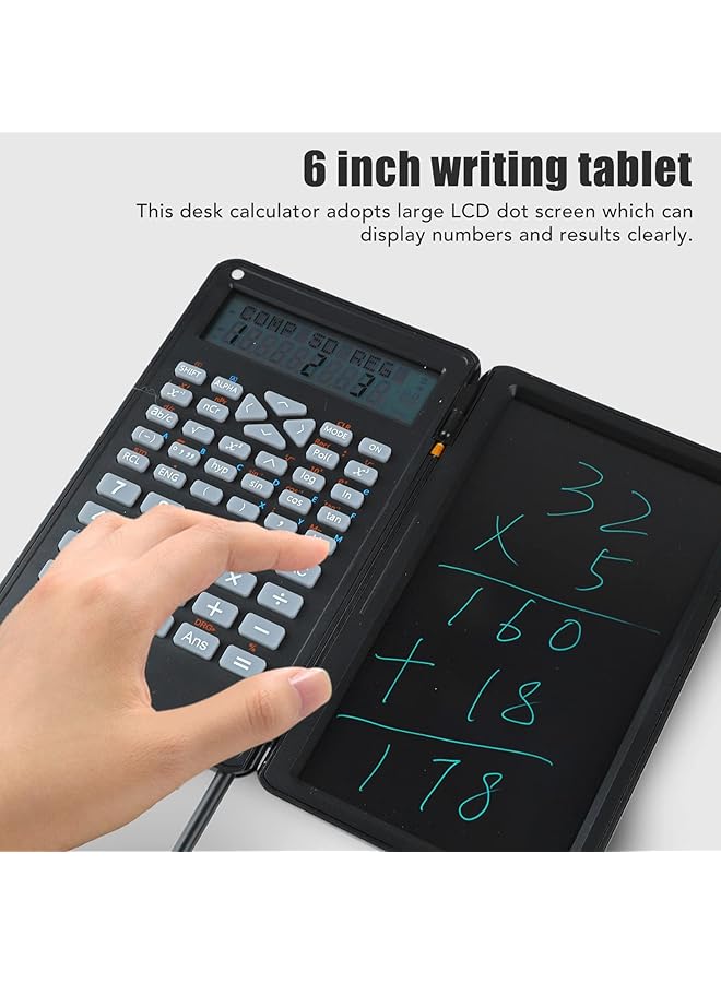 إيروريكس آلة حاسبة علمية مع لوحة كتابة LCD تحتوي على 240 وظيفة حاسبة رياضية بشاشة عرض صفين محمولة للطلاب علمية للاستخدام في المكتب والمدرسة - Image 2