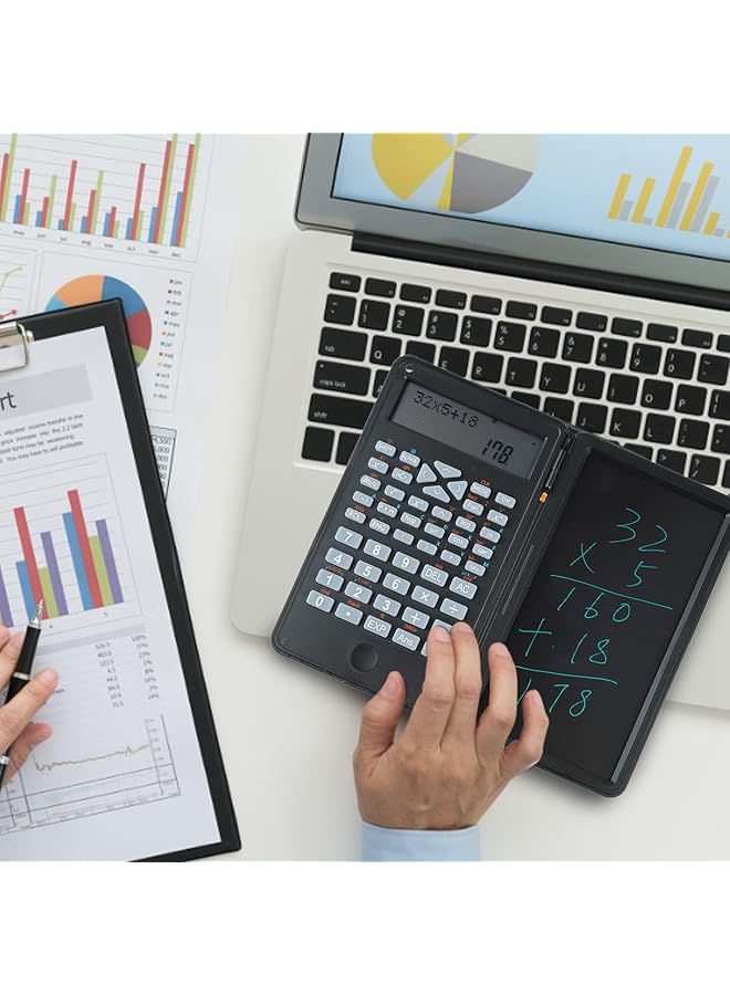 إيروريكس آلة حاسبة علمية مع لوحة كتابة LCD تحتوي على 240 وظيفة حاسبة رياضية بشاشة عرض صفين محمولة للطلاب علمية للاستخدام في المكتب والمدرسة - Image 5