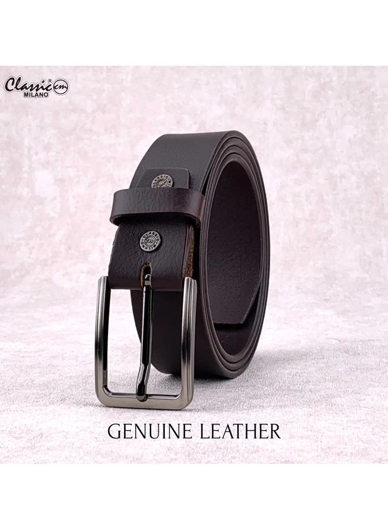 Classic Milano Brown (StateMilled35MM) Classic Milano Genuine Leather Belt for Men – Black and Brown Formal Men's Belt  – Men Belts for Office & Business Wear – Mens Belt Leather with Gift Box for Men | Best Price UAE