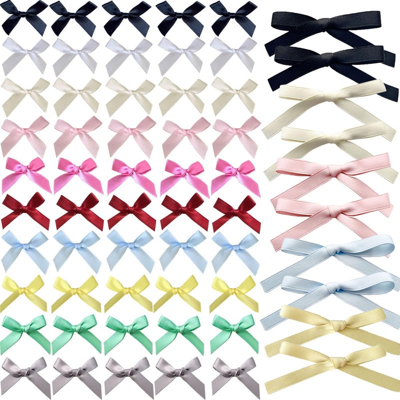 SALOCY 60PCS Mini Hair Bows for Women Girls Bowknot Hair Clip Y2k Hair Accessories Pink Ribbon Bows White Black Satin Bow Hair Clips for Hair Design