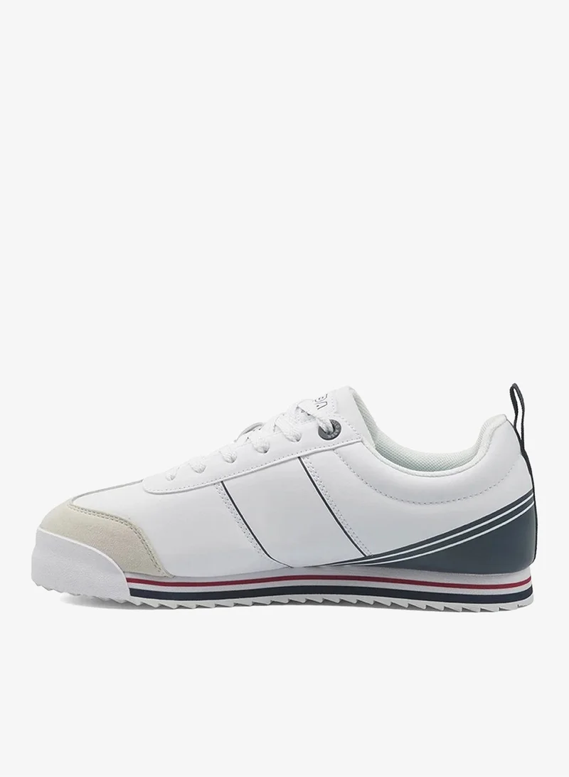 U.S. Polo Assn. white USPA Men's Casual Sneakers – White Lifestyle Sneakers with Navy Accent | Lightweight Lace-Up Walking Shoes | Everyday Comfort Footwear for Men | Best Price UAE