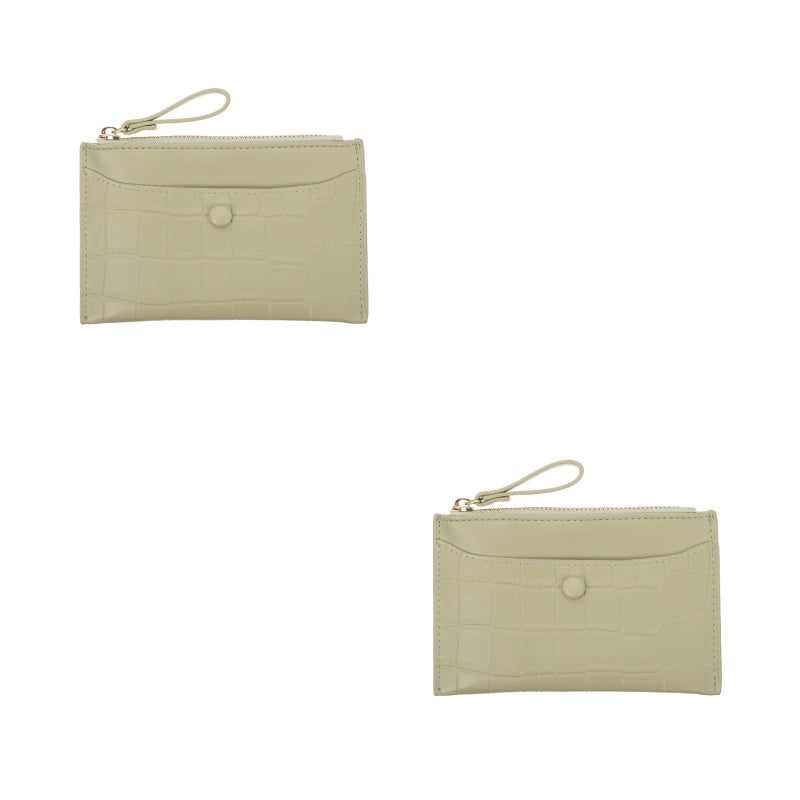 2 pcs Cash Wallet PU Wallet PU Zipper Wallet Change Wallet for Cards - Image 1