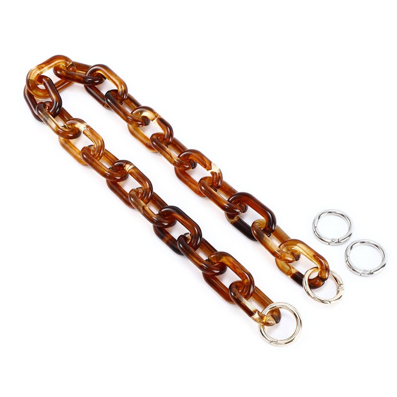 Yichain Chunky Acrylic Purse Strap Bag Chain Handle ReplacementHandbag Purse Making Accessory Decoration Amber