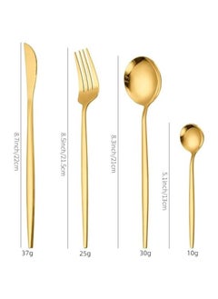 HOOKOR Silverware Flatware Set, 24-piece Portuguese Tableware Set, Stainless Steel Tableware, Four Main Pieces, Knife, Fork And Spoon (Black)  - Image 2