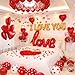 DECGOL 1060PCS Valentines Day Balloons Kit with 1000 Pcs Silk Rose Petals I Love You Balloons 50Pcs Heart Hanging and Heart Print Balloon Set for Valentines Day Wedding Party Decorations Supplies - Image 3