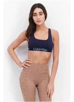 Calvin Klein Performance Calvin Klein Women Plain Padded Sports Bra, Navy  - Image 1