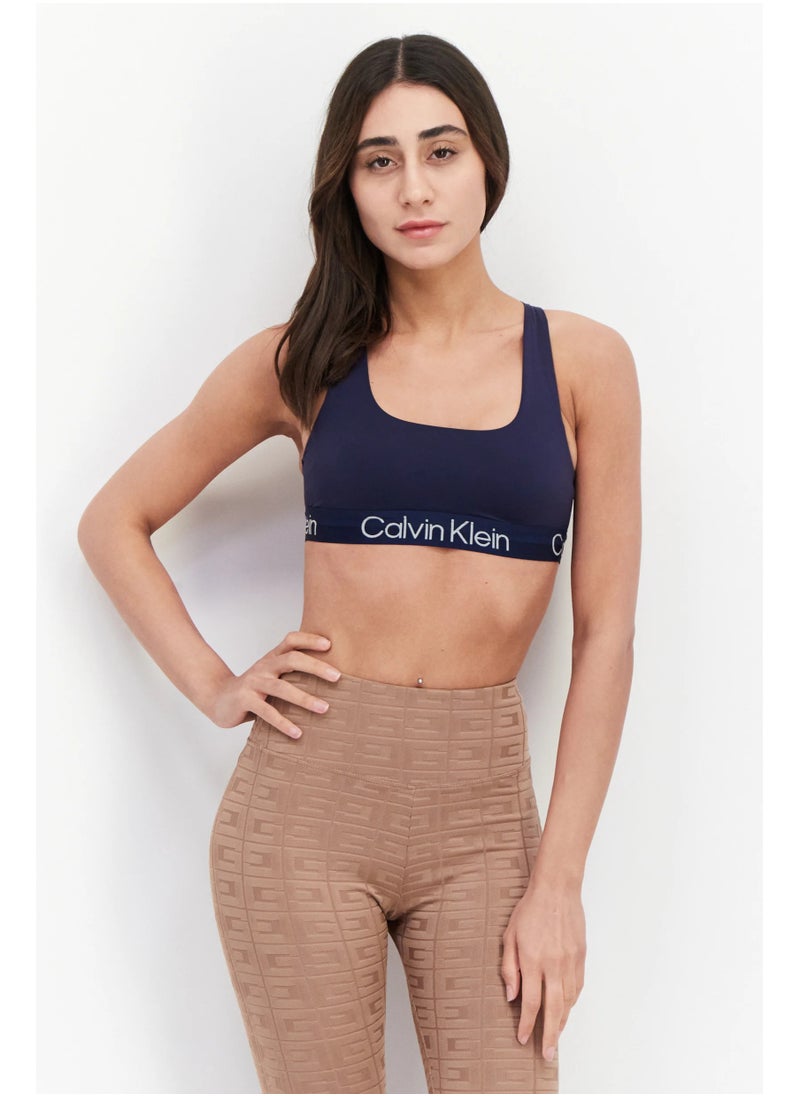 Calvin Klein Performance Calvin Klein Women Plain Padded Sports Bra, Navy  - Image 1