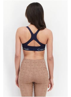 Calvin Klein Performance Calvin Klein Women Plain Padded Sports Bra, Navy  - Image 3