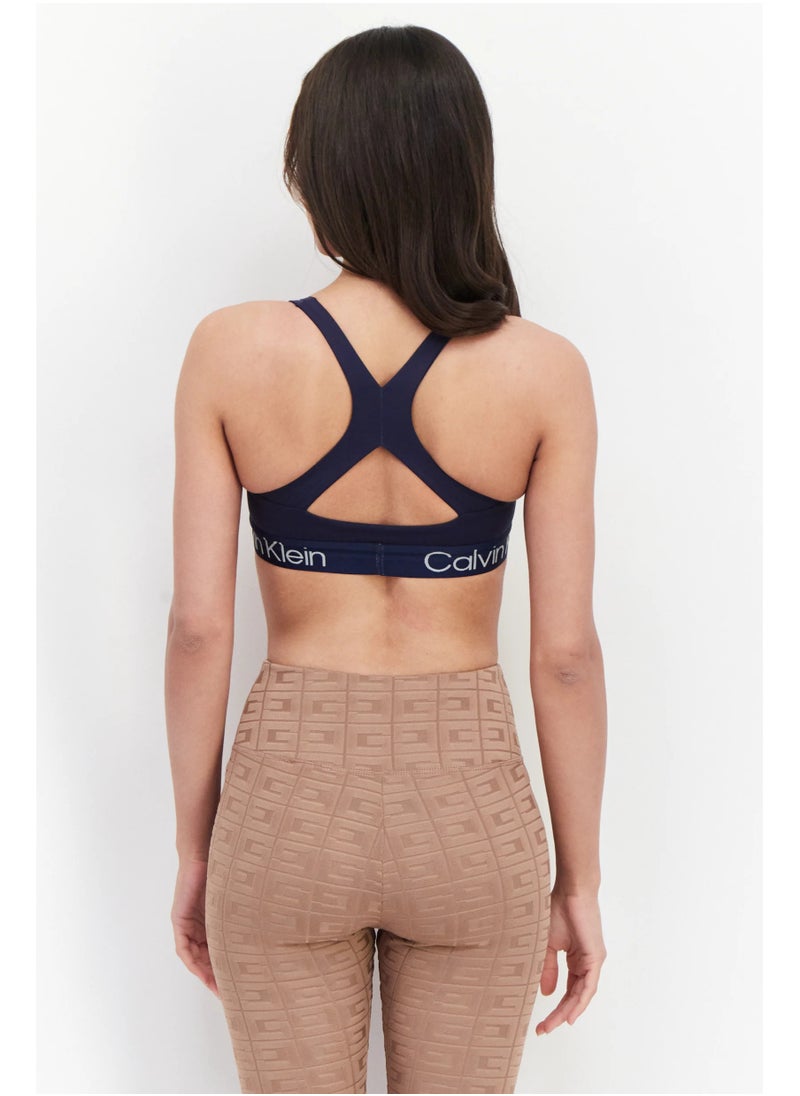 Calvin Klein Performance Calvin Klein Women Plain Padded Sports Bra, Navy  - Image 3