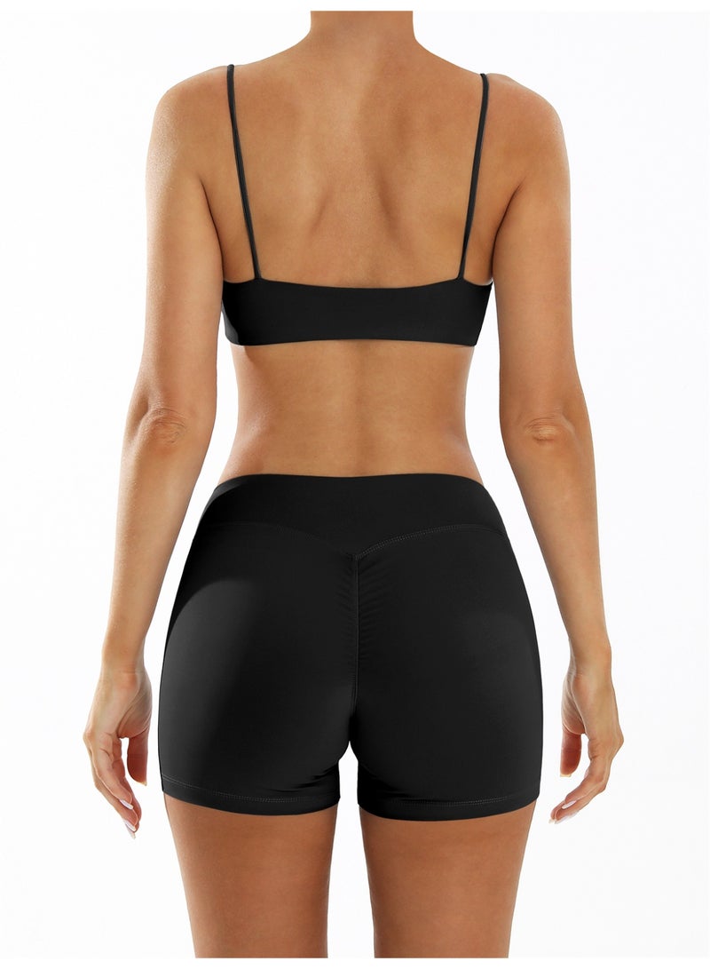 general Two Piece Workout Sets for Women Sport Bra Push Up Shorts Sportwear Tracksuits Gym Yoga Active Wear Outfits  - Image 2