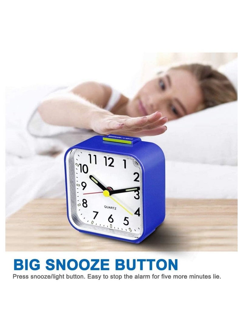 Generic - Silent Alarm Clock, Bedside Non Ticking Battery Powered Bedside Clocks Travel Alarm Clock Basic Bedroom Clock Table Clocks Luminous Large Display Snooze Light Function for Bedroom Office - Image 1