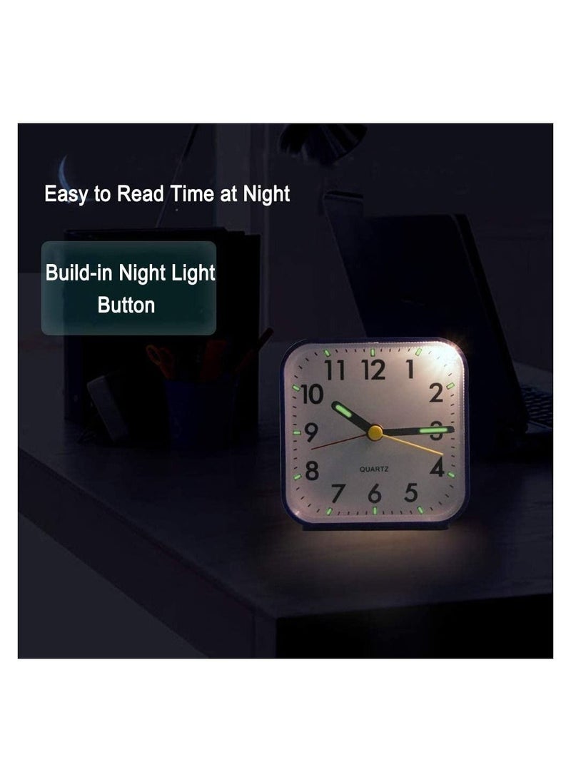 Generic - Silent Alarm Clock, Bedside Non Ticking Battery Powered Bedside Clocks Travel Alarm Clock Basic Bedroom Clock Table Clocks Luminous Large Display Snooze Light Function for Bedroom Office - Image 1