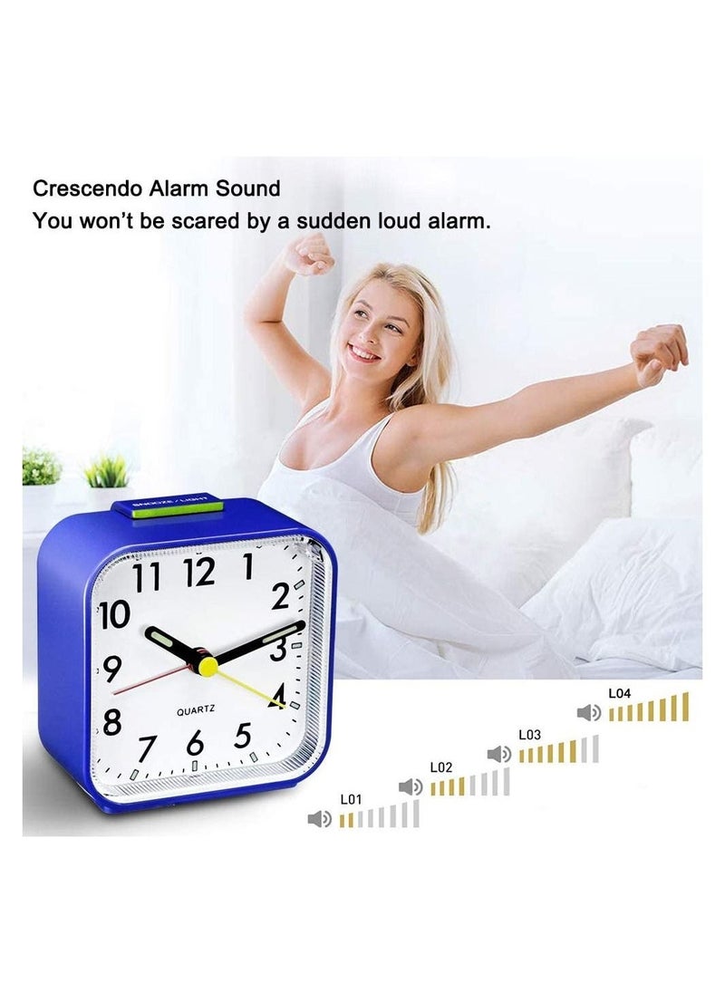 Generic - Silent Alarm Clock, Bedside Non Ticking Battery Powered Bedside Clocks Travel Alarm Clock Basic Bedroom Clock Table Clocks Luminous Large Display Snooze Light Function for Bedroom Office - Image 1