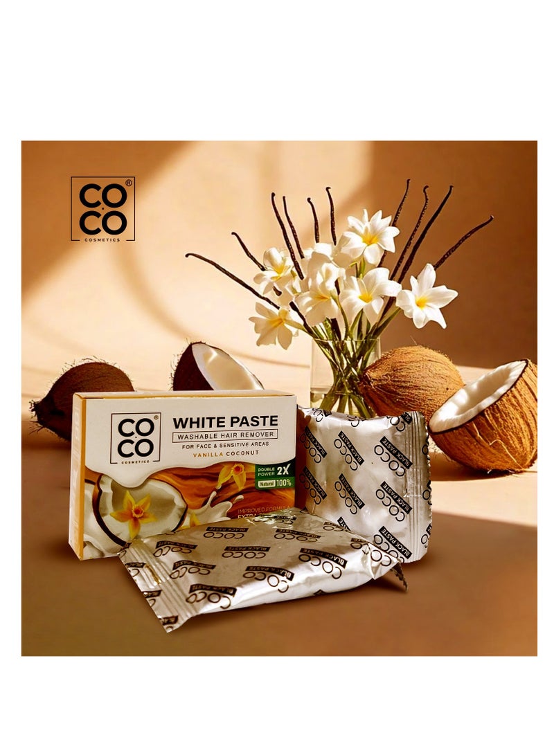 Coco White Paste Washable Hair Remover Vanilla Coconut - 100g - Image 3