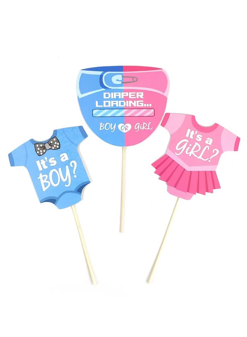 30Pcs Gender Reveal Games, Gender Reveal Photo Booth Props with Stick, Gender Reveal Props, Boy or Girl Gender Reveal Party Supplies - Image 5