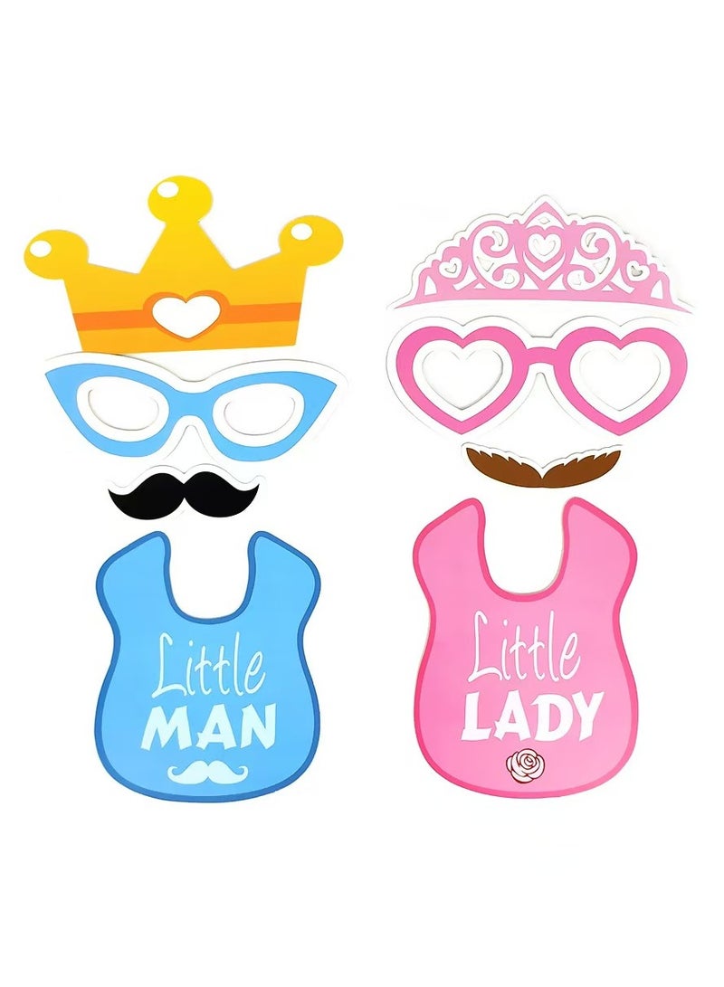 30Pcs Gender Reveal Games, Gender Reveal Photo Booth Props with Stick, Gender Reveal Props, Boy or Girl Gender Reveal Party Supplies - Image 4