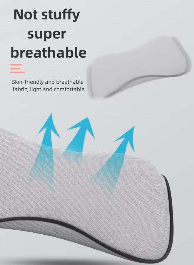 car accessories,Car Back Cushion Lumbar Support And Car Neck Pillow car pillow Kit Memory Foam Erognomic Design Universal Fit Muscle Pain And Tension Relief car seat back support For Car Seat car seat cover (Grey) - Image 3