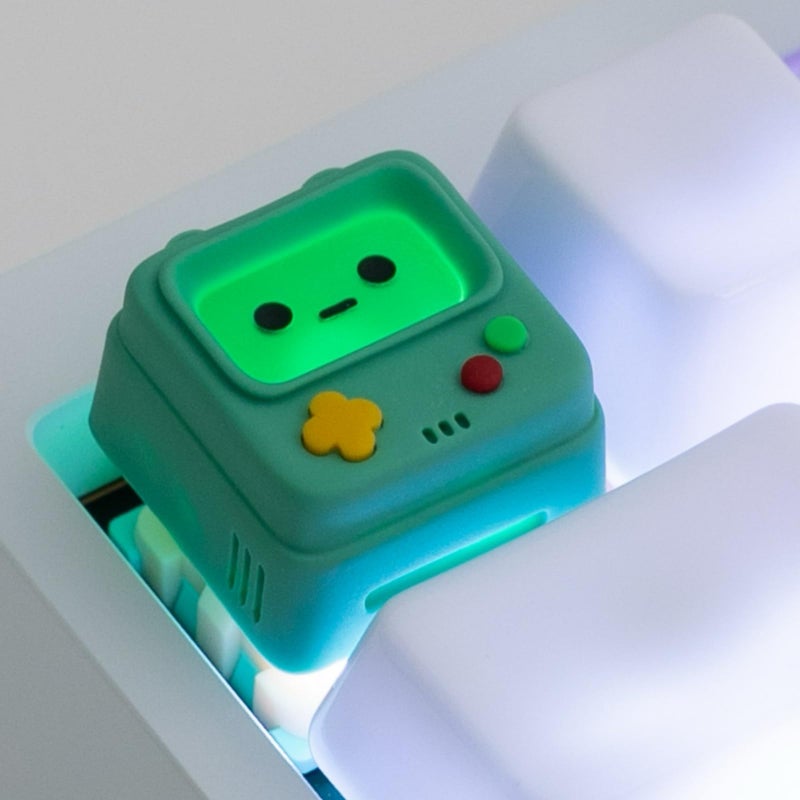 ULTRAEQUIP Artisan Keycaps, Cute Retro Game Consoler-Shpaed Keycaps, Shine Through Resin Handmade, Single 1U Replace Key for ESC Key Mechanical Keyboard (Green) - Image 1