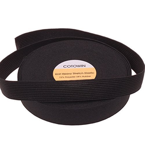 COTOWIN 3/4 Inch Black High Elasticity Black Knit Elastic 10 Yards - Image 4