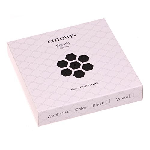 COTOWIN 3/4 Inch Black High Elasticity Black Knit Elastic 10 Yards - Image 2