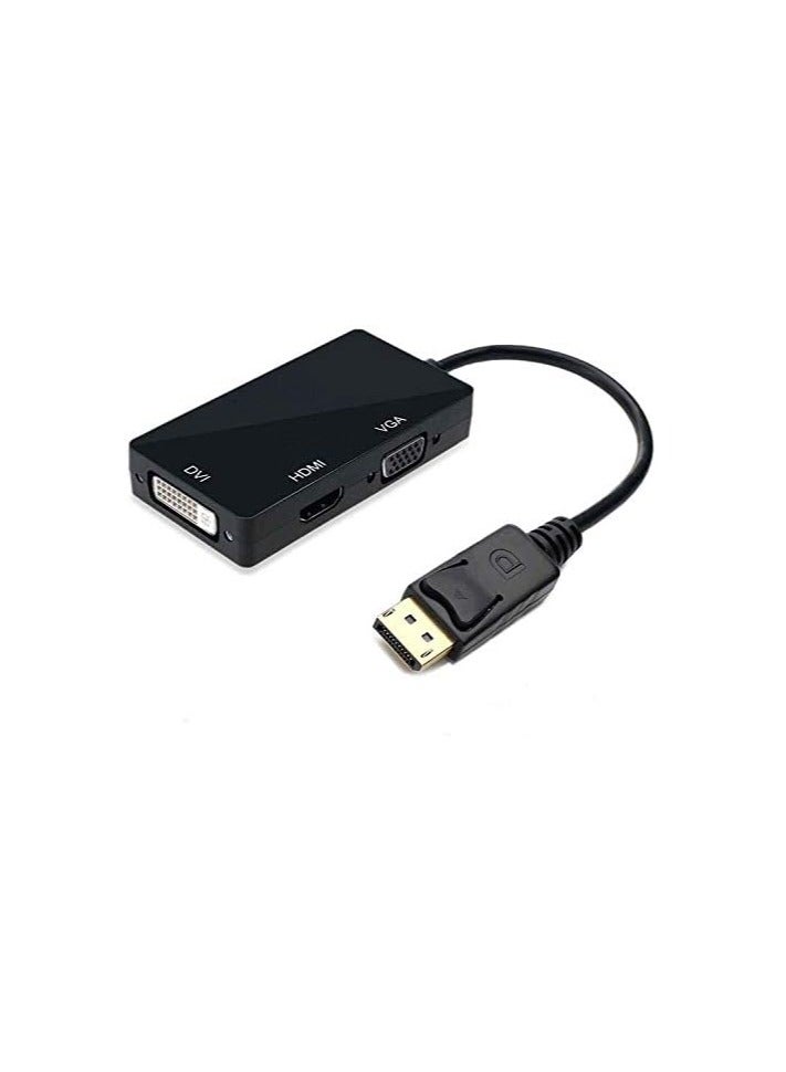 محول منفذ شاشة العرض 3 في 1 إلى منفذ اتش دي ام اي / دي في اي / في جي ايه من كابل كرييشن، يدعم دقة اتش دي ام اي 4K x 2K، باللون الأسود، متوافق مع الكمبيوتر - Image 1