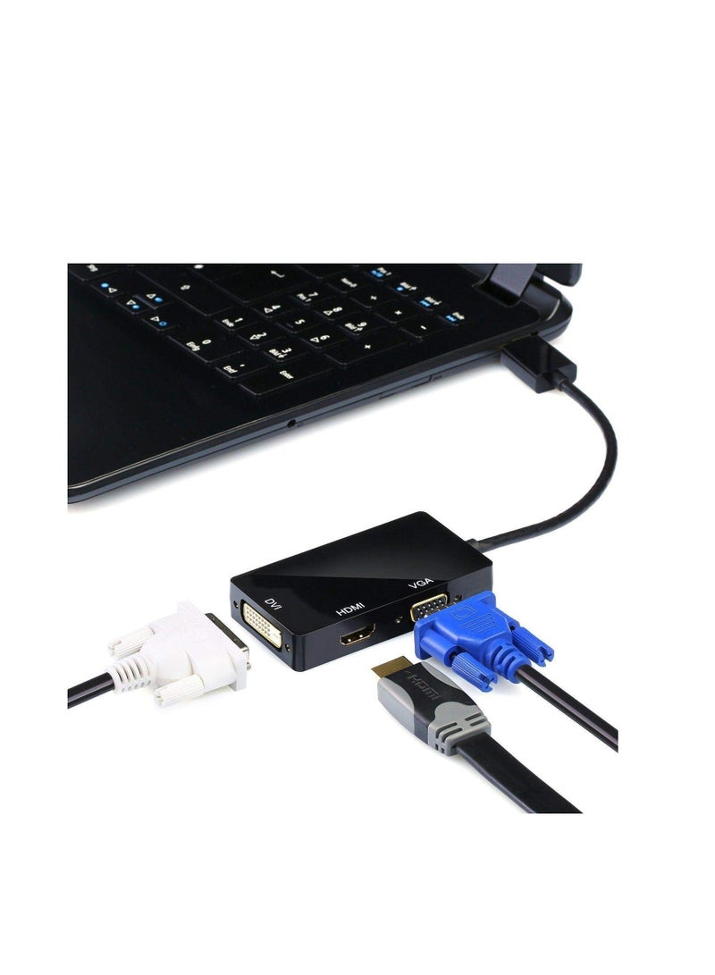 محول منفذ شاشة العرض 3 في 1 إلى منفذ اتش دي ام اي / دي في اي / في جي ايه من كابل كرييشن، يدعم دقة اتش دي ام اي 4K x 2K، باللون الأسود، متوافق مع الكمبيوتر - Image 2