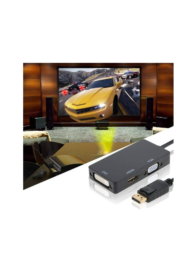 محول منفذ شاشة العرض 3 في 1 إلى منفذ اتش دي ام اي / دي في اي / في جي ايه من كابل كرييشن، يدعم دقة اتش دي ام اي 4K x 2K، باللون الأسود، متوافق مع الكمبيوتر - Image 3