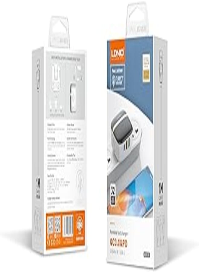 LDNIO LDNIO A3513Q Super Fast Wall Charger With Dual USB/Type C Ports And Lightning Cable 32W - White