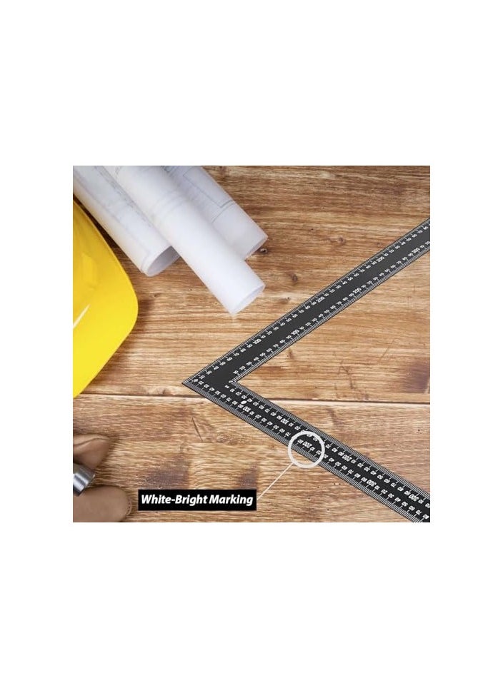 إيروريكس مجموعة إطار فولاذي ثلاثي مقاس 20 × 30 سم، مسطرة مربعة ذات زاوية قائمة وحافة مستقيمة على شكل حرف L، 300 مم، منتجات SS  - Image 4