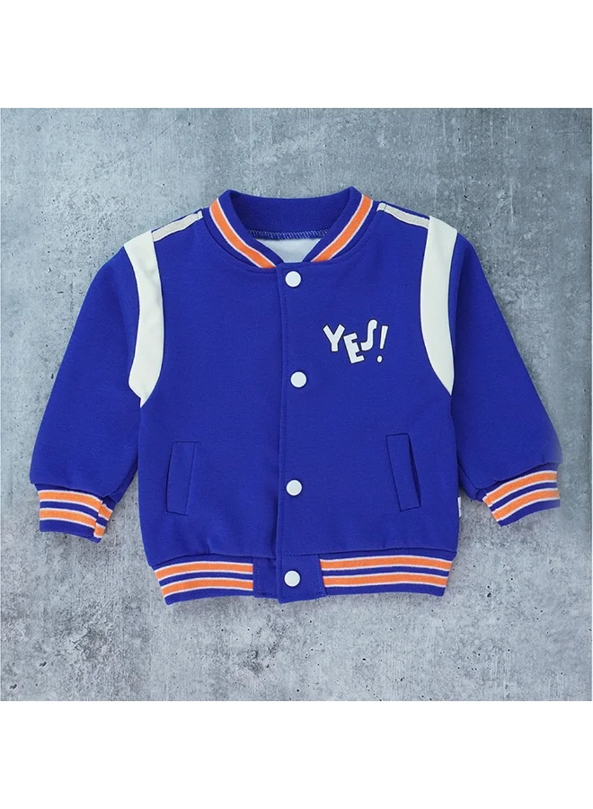 LITTLE SURPRISE BOX 3pcs Blue & Orange Varsity Jacket with matching Tracks for toddler and Kids