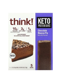 think! Think !, Keto Protein Bars, Chocolate Mousse Pie, 5 Bars, 1.2 oz (34 g) Each  - Image 1