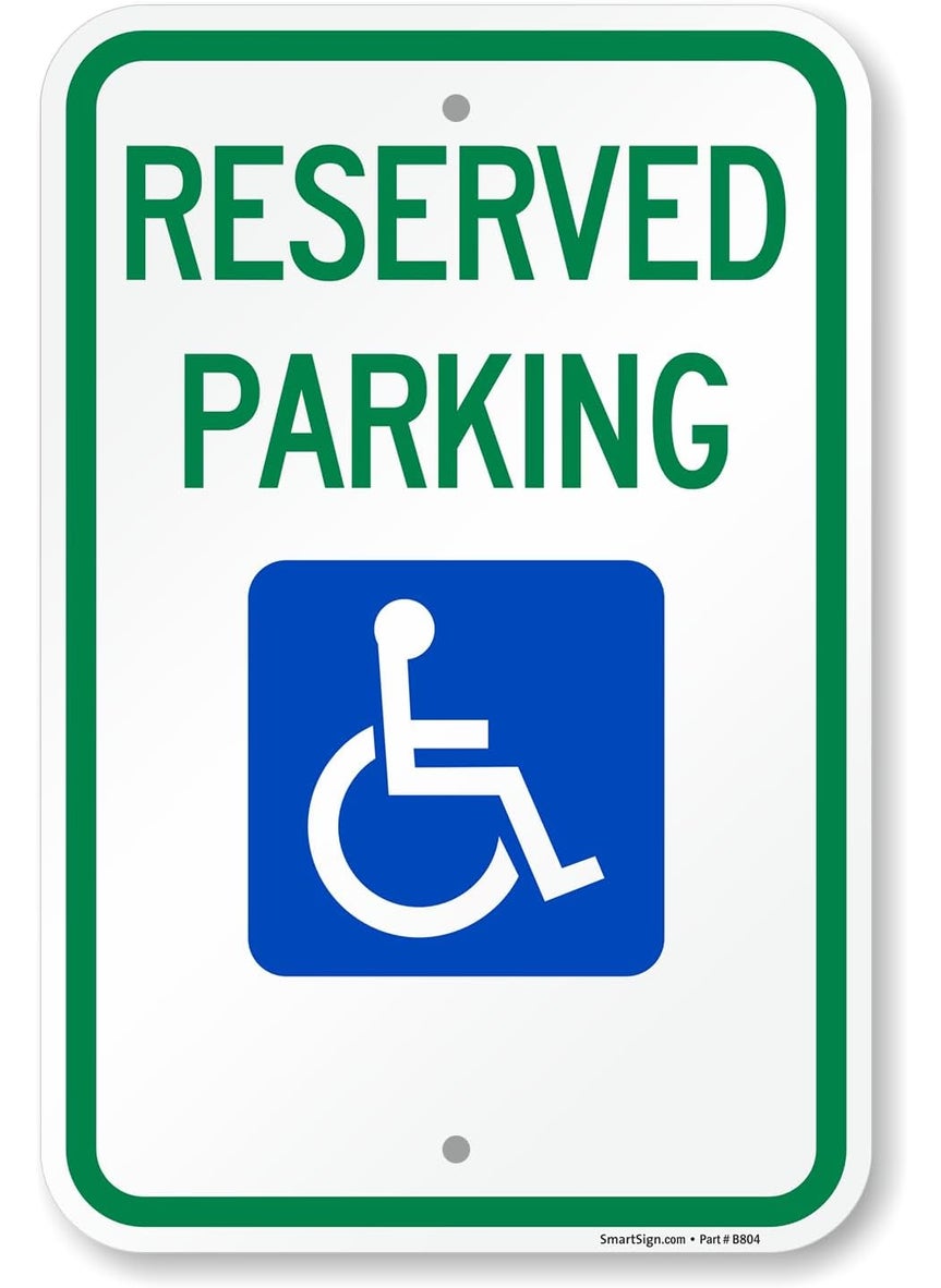 SmartSign SmartSign Basics Reserved Parking Federal Handicap Parking Sign  12 x 18 Engineer Grade Reflective 80 mil ACM Made in USA  - Image 2