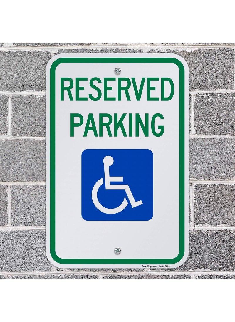 SmartSign SmartSign Basics Reserved Parking Federal Handicap Parking Sign  12 x 18 Engineer Grade Reflective 80 mil ACM Made in USA  - Image 4