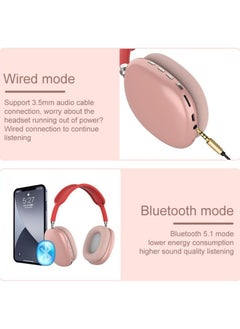 P9 Ultra wireless headphones with microphone- rechargeable over ear wireless bluetooth headphones with 10hr playtime, sd slot, backup wire- soft cushion headset with mic (black)  - Image 4