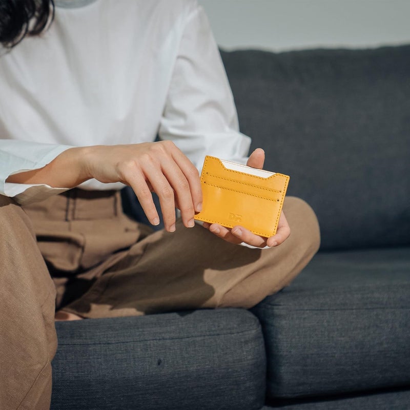 Daily Objects Slim Skinny Fit Card Wallet for Men and Women | Durable Vegan PU Leather | Credit/Debit Card Holder | 3 Slots for Cash, Card & IDs | Stylish Pocket Purse | Money Organiser - Image 4