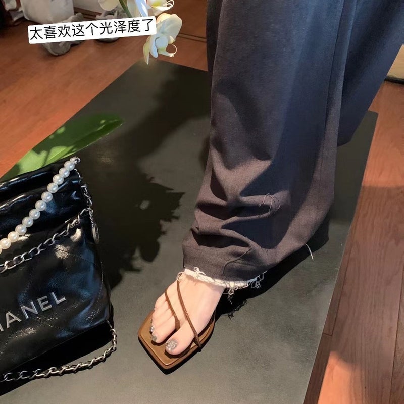 Grape Mom Studiolee French Style Thin Strap Square Head Design High Heels Pinch Toe Elegant Kitten Heel Sandals - Image 5