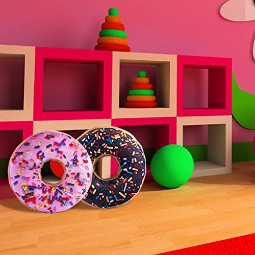 HYSEAS Round Throw Pillow 14 Inch Chocolate Donut, 3D Digital Print Decorative Comfortable Soft Plush Funny Food Shaped Pillow Light Weight Seat Pad Cushion for Couch, Chair, Floor, Sofa - Image 5
