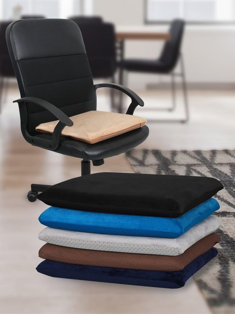 Augld Square Chair Seat Cushion Memory Foam Chair Cushion for Kitchen, Dining,Office or Car 18x18 in Black - Image 2